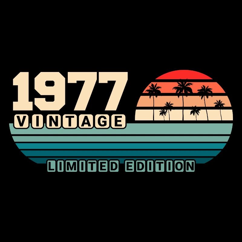 48th Birthday 1977 Vintage 1977 Retro Sunset
