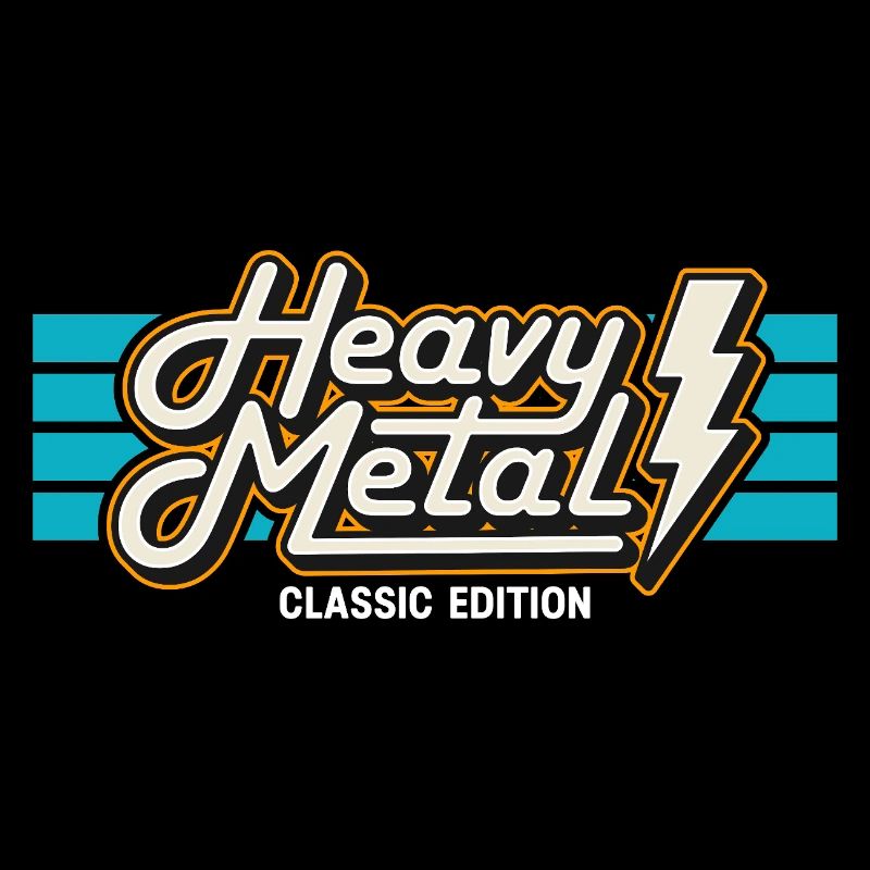 Retro Heavy Metal Abzeichen mit Blitz
