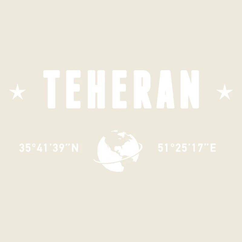 Tehran Iran Coordinates Planet Earth White