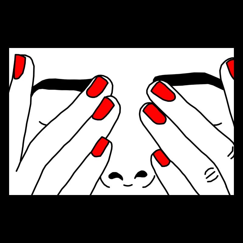 Visage ongle rouge