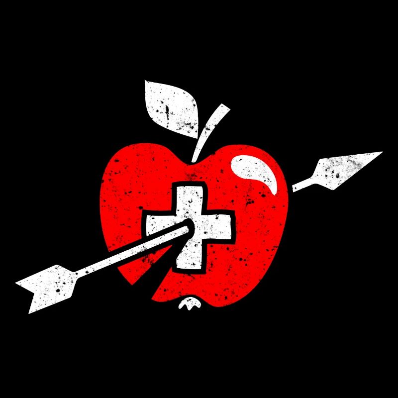 Wilhelm Tell apple Drapeau suisse et croix