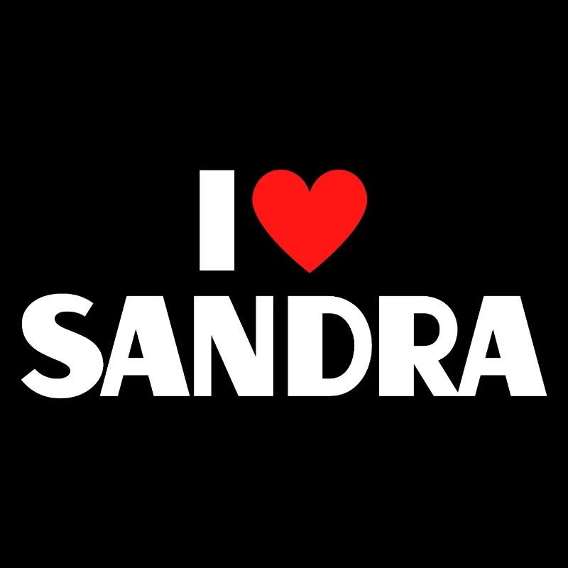 I love Sandra Rotes Herz Liebe Fan Geschenk