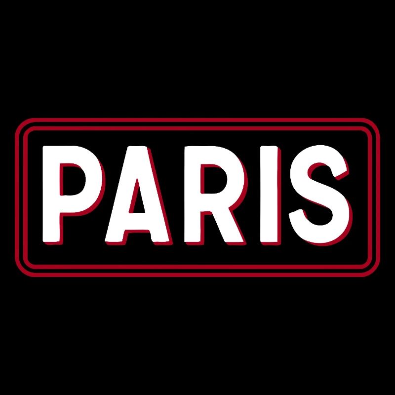 PARIS Retro 3D Weiß-Rot-Typografie