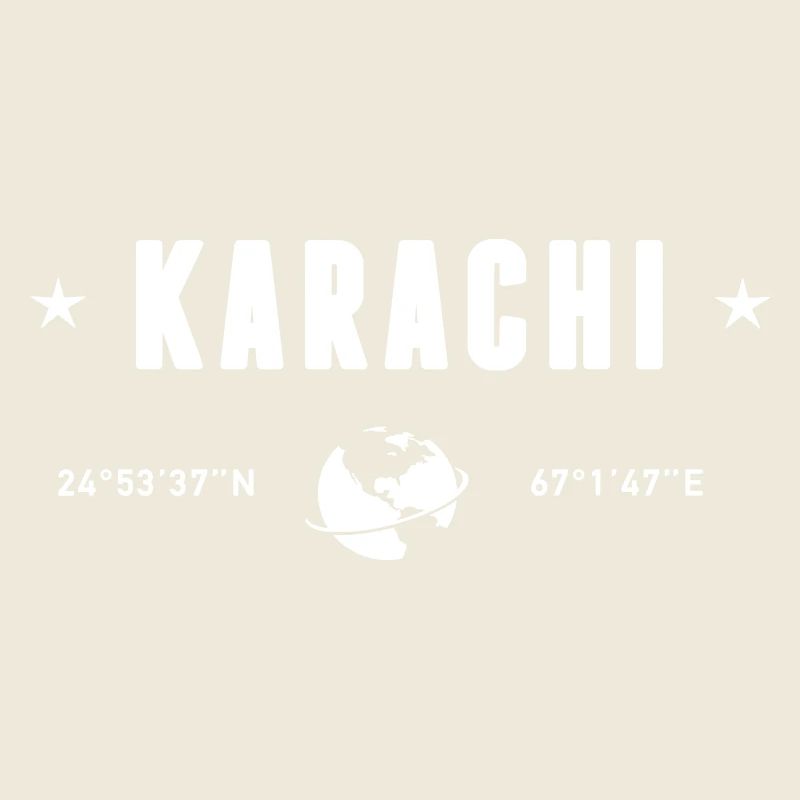 Karachi Pakistan Coordinates Planet Earth White