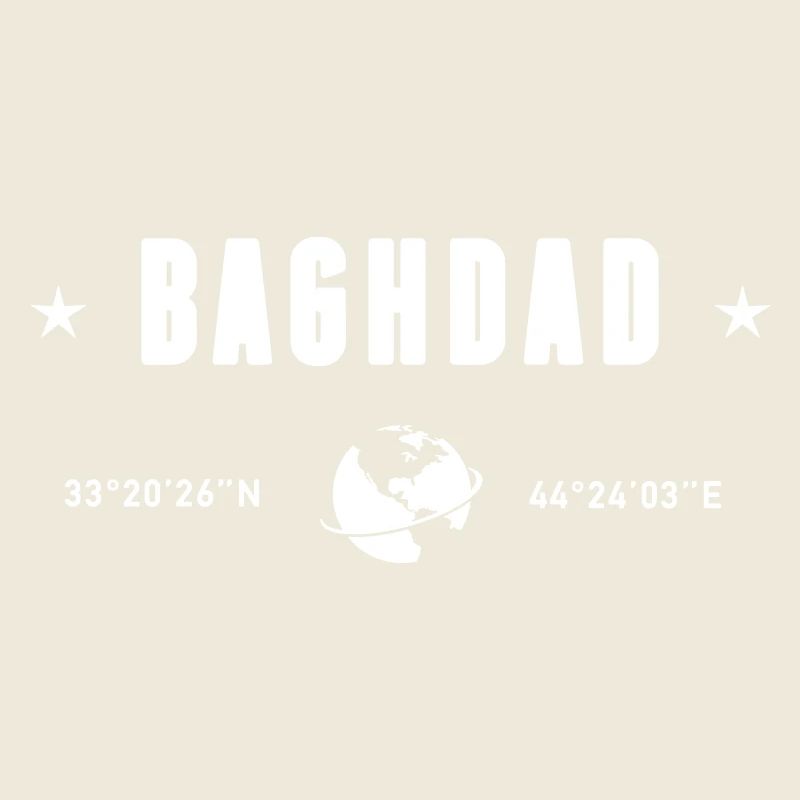 Bagdad, Irak Coordonnées Planète Terre Blanche