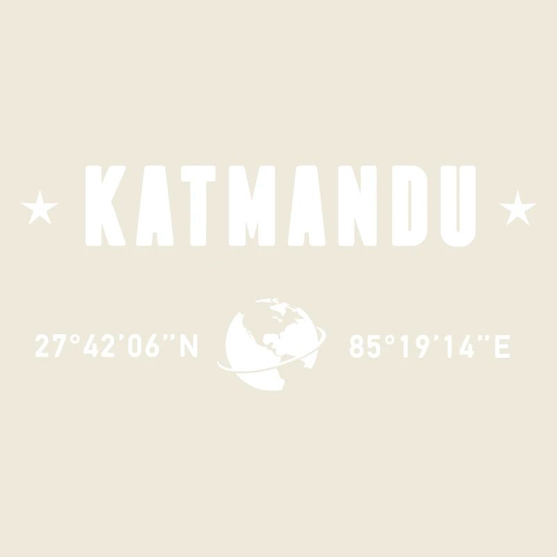 Katmandou, Népal, coordonnées : planète Terre blanche