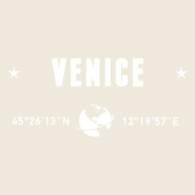 Venice Italy Coordinates Gps White