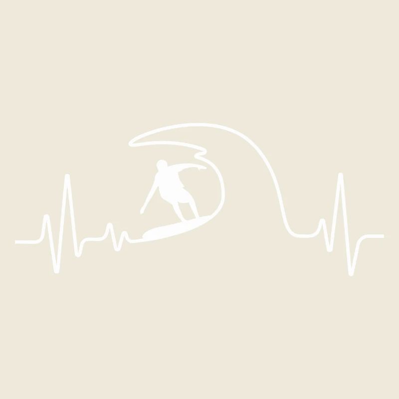 Conception de battement de cœur de vague de surf