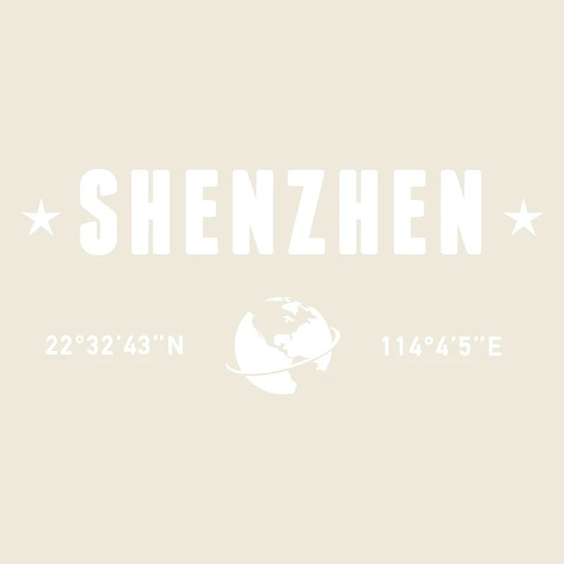 Shenzhen : Chine : Coordonnées : planète Terre blanche