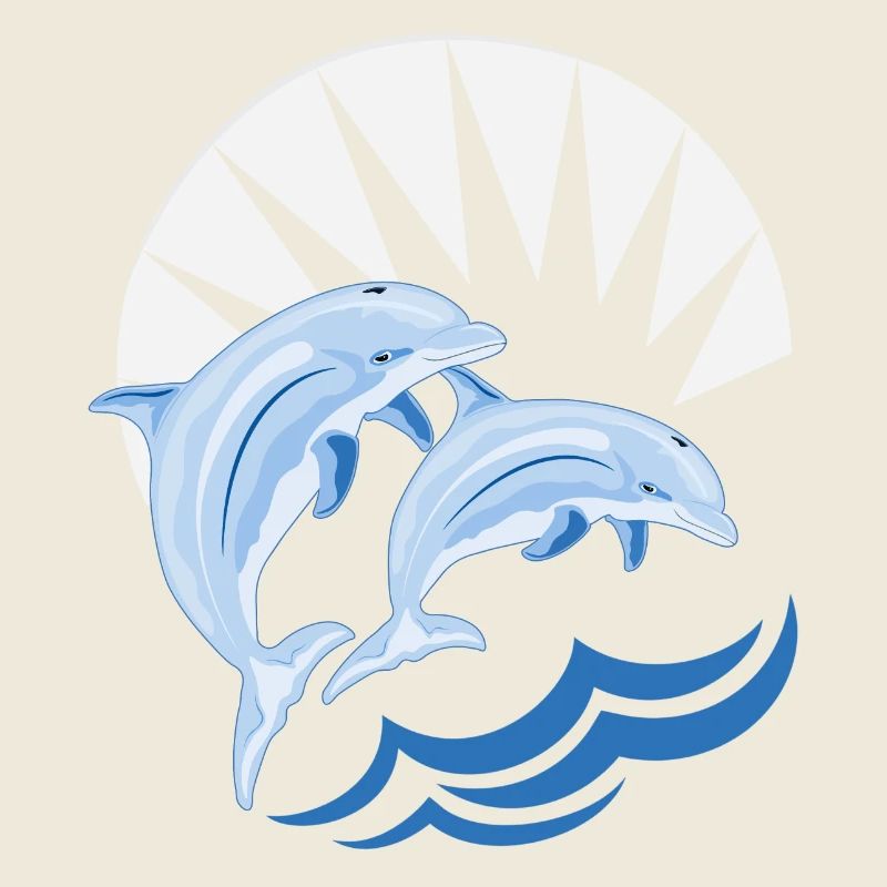 Dauphins au-dessus des vagues