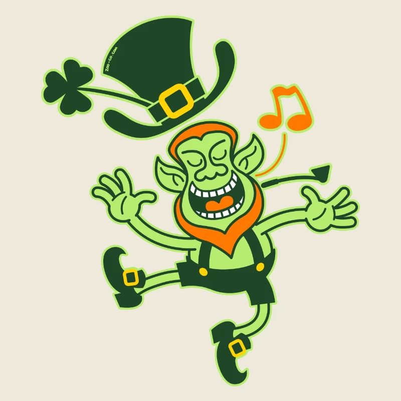 Lutin de Saint-Patrick danse et chante joyeusement