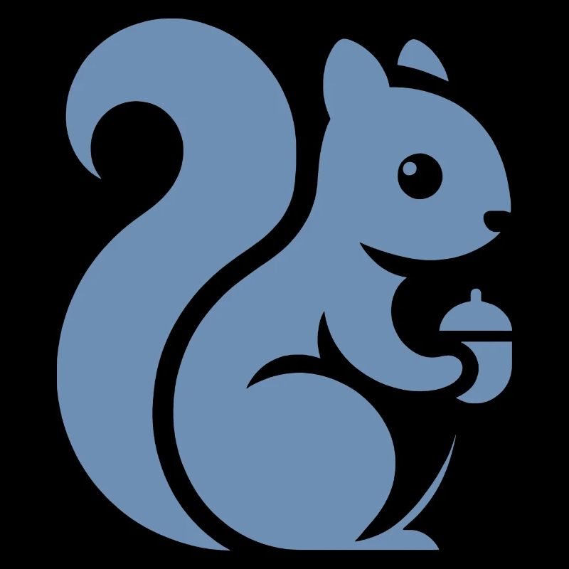 Minimalistische Eichhörnchen Silhouette mit Nuss