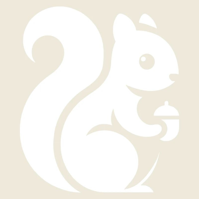 Minimalistische Eichhörnchen Silhouette mit Nuss