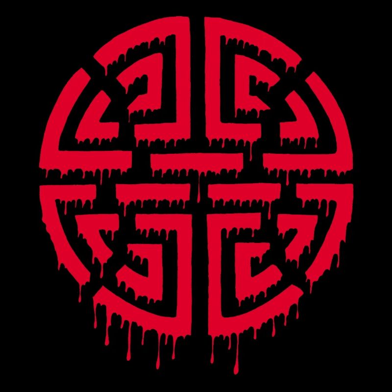 Graffiti eines roten Labyrinths