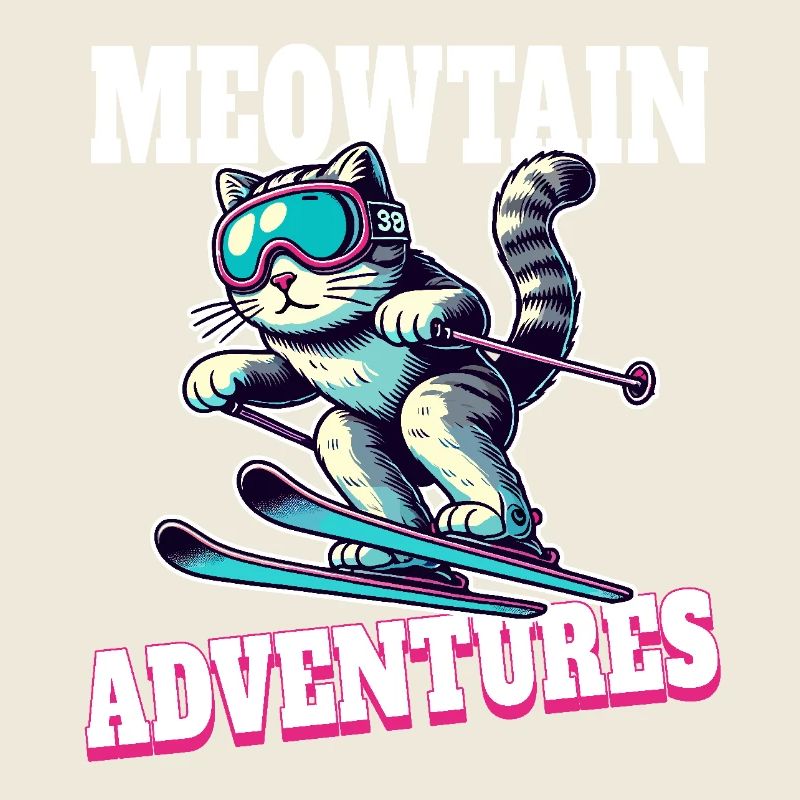 Meowtain Adventure – Skiing Cat