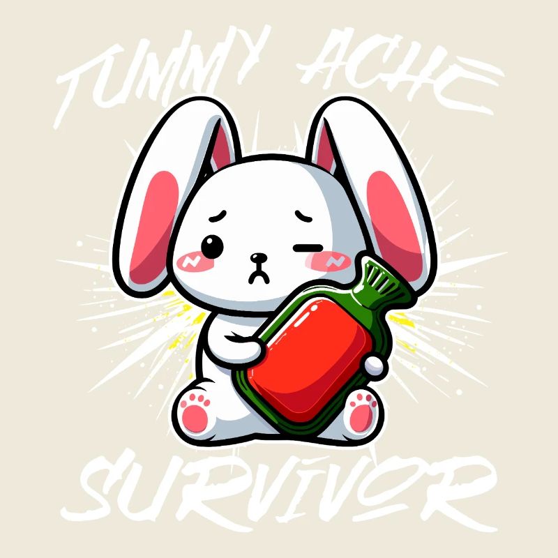 Tummy Ache Survivor – Cute Bunny Design