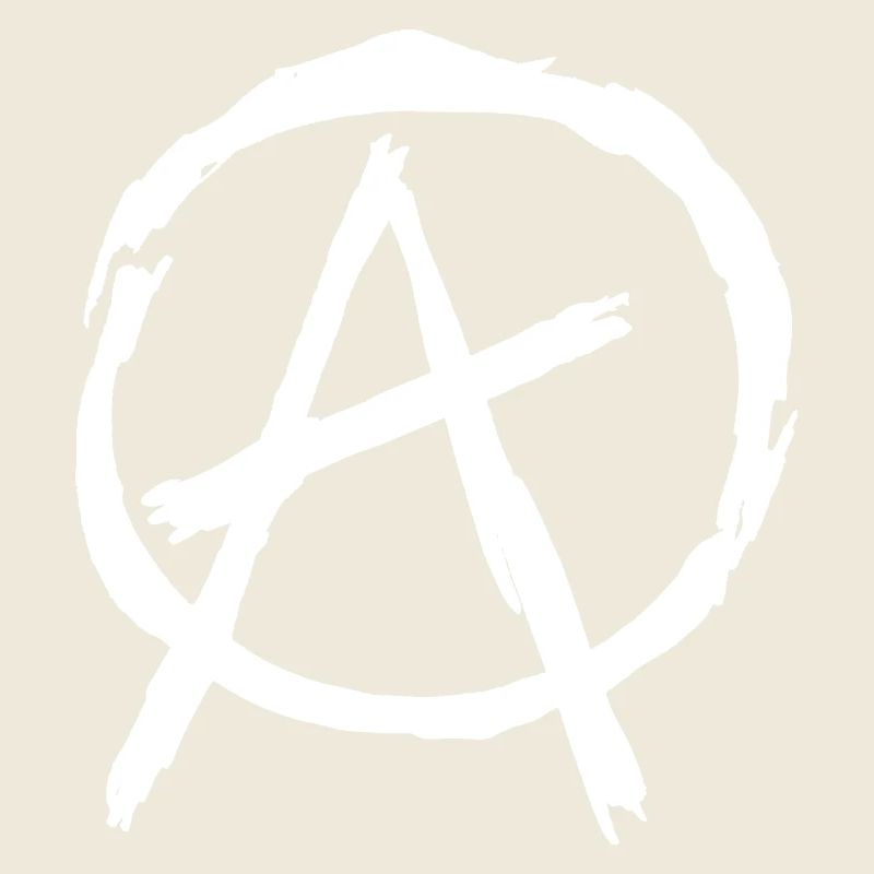 Anarchy Symbol in Circle - White