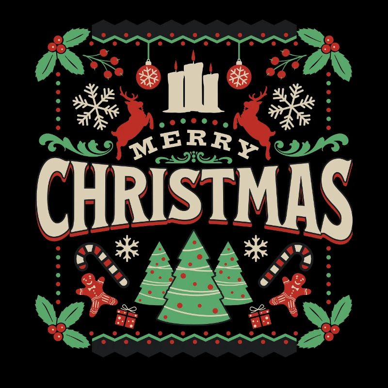 Merry Christmas Retro Typo ugly style