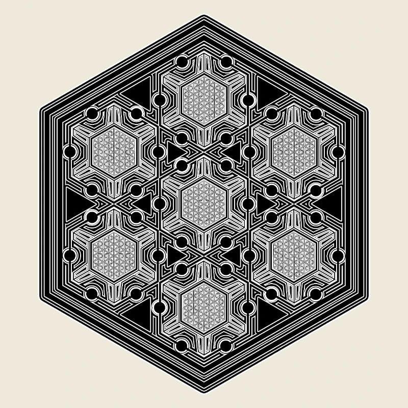 Psytrance Goa Techno Rave Geometrie Hexagon Muster
