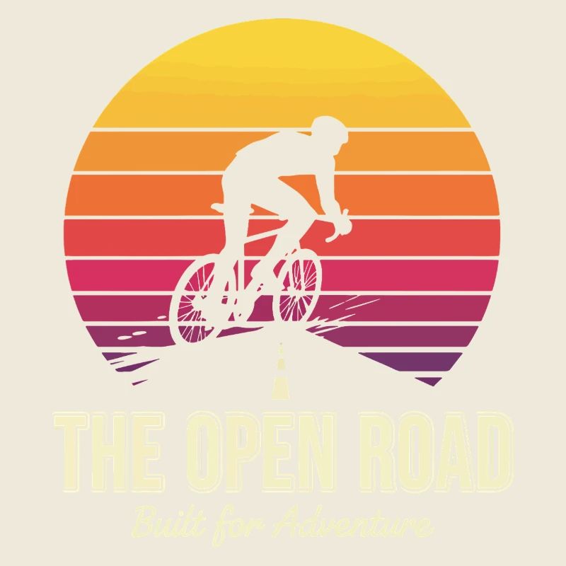 Open Road Adventure Cyclist Print
