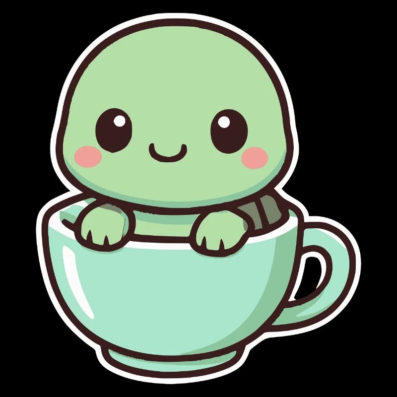 Cute Turtle - Kawaii Style