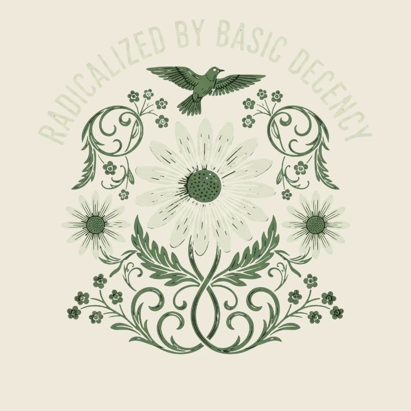 Radicalized by Basic Decency Vintage Flower Shirt