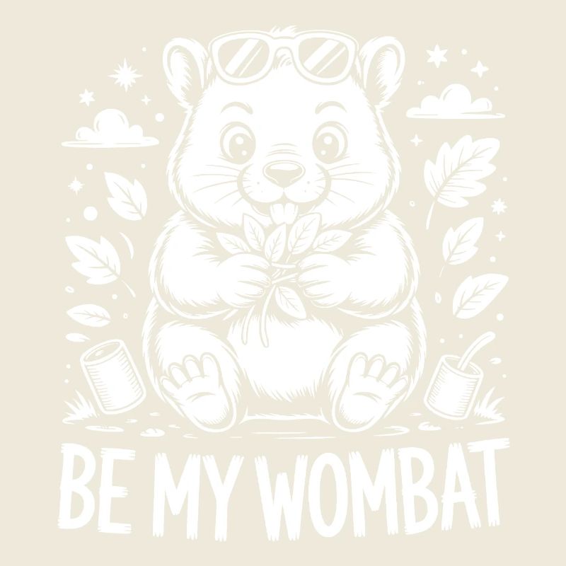 Wombat Cuddly Friend with Leaf Wreath