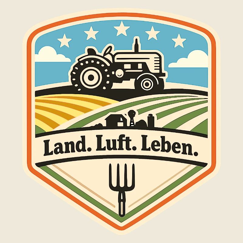 Land Luft Leben Traktor Schild
