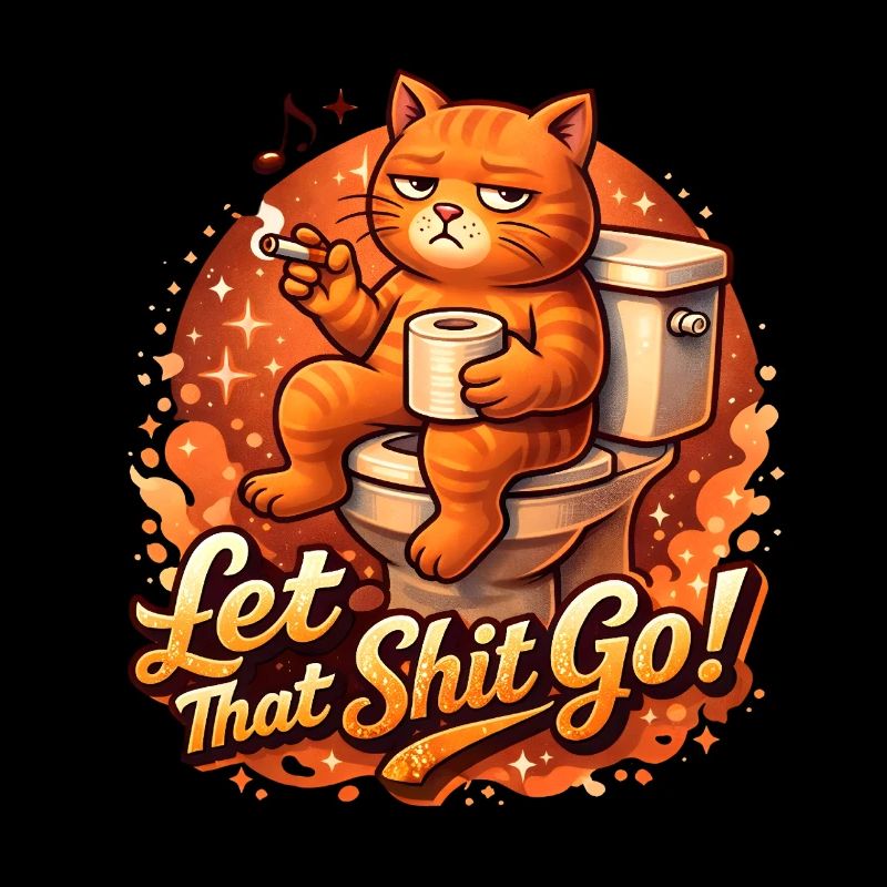 Laisse tomber cette merde chat sur les toilettes Katzenfreund Katze