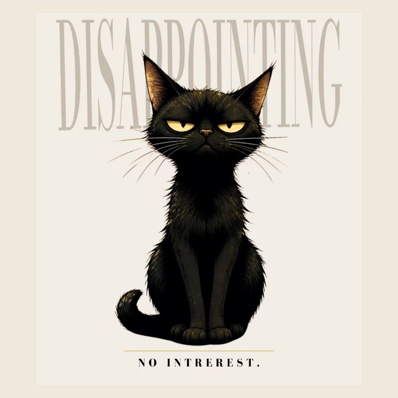 Décevant. – Dessin sarcastique du chat noir