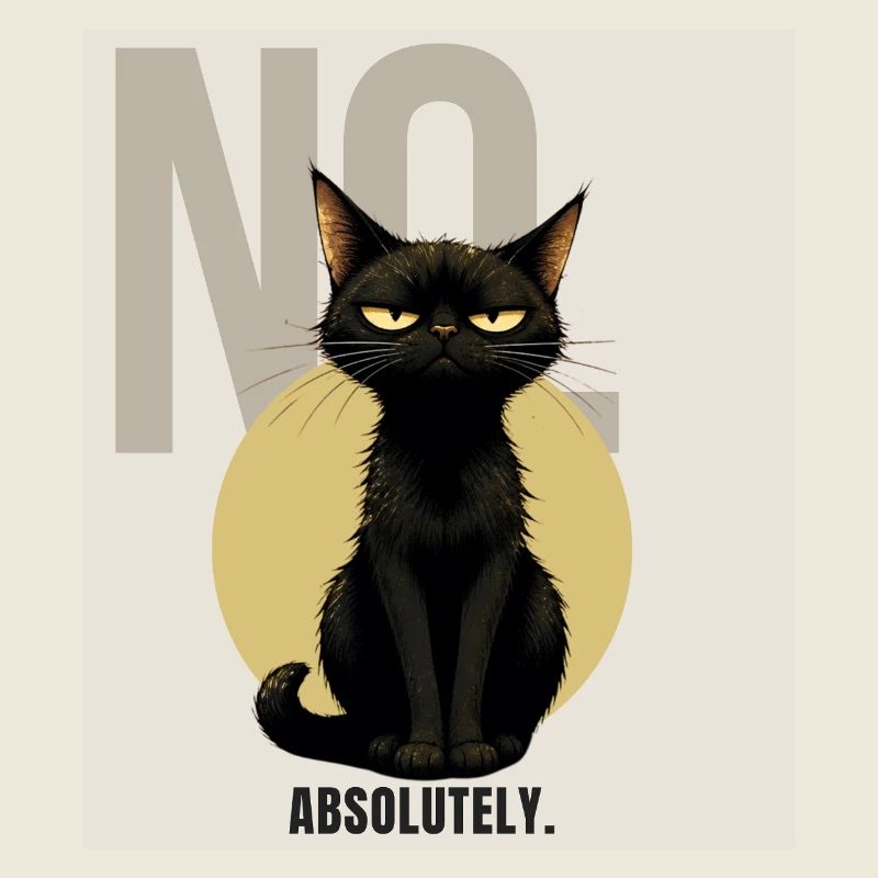 NO. – Sarcastic Black Cat Design