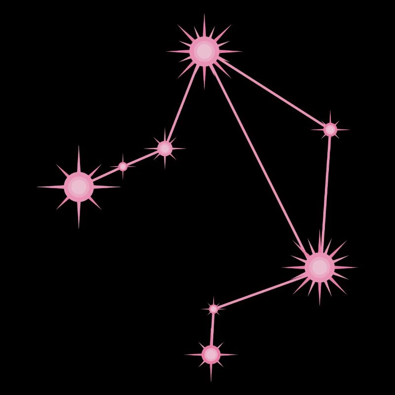 Libra Star Constellation Zodiac Sign Pastel Pink
