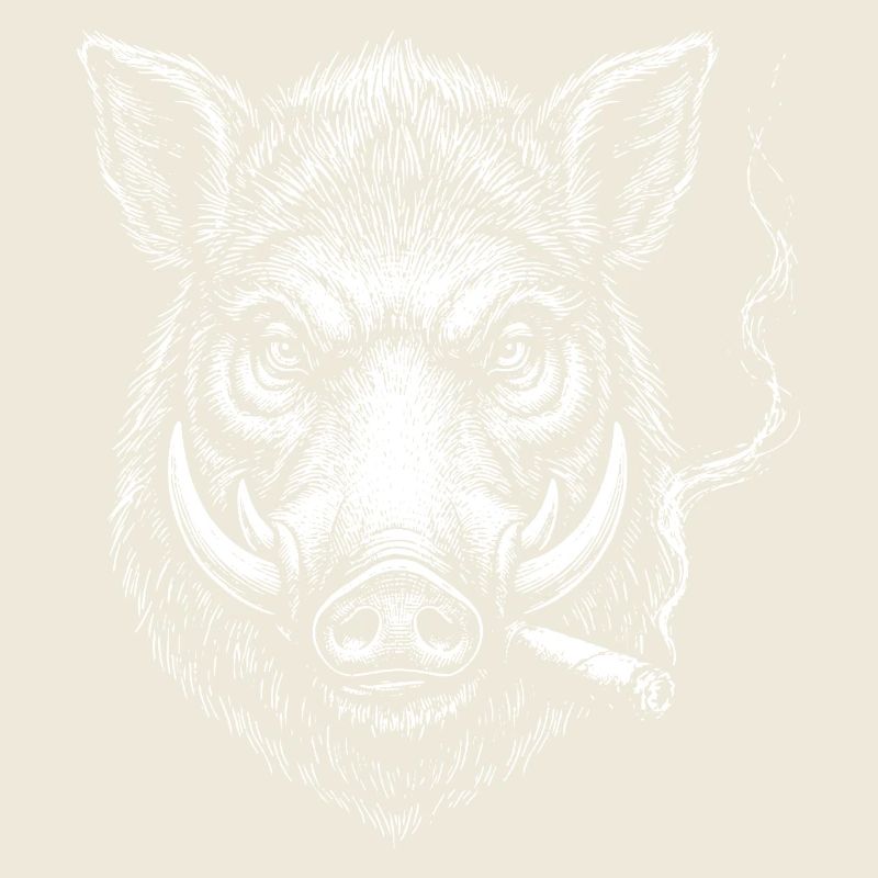 Rauchende Wildschweinkopf-Illustration