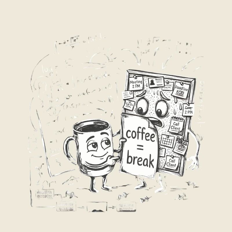Deadline-Chaos: Coffee Break Büro Geschenk