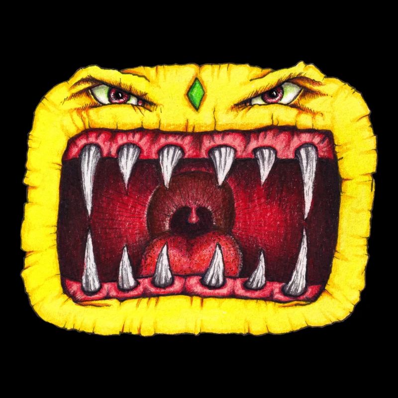 Monster with teeth yellow