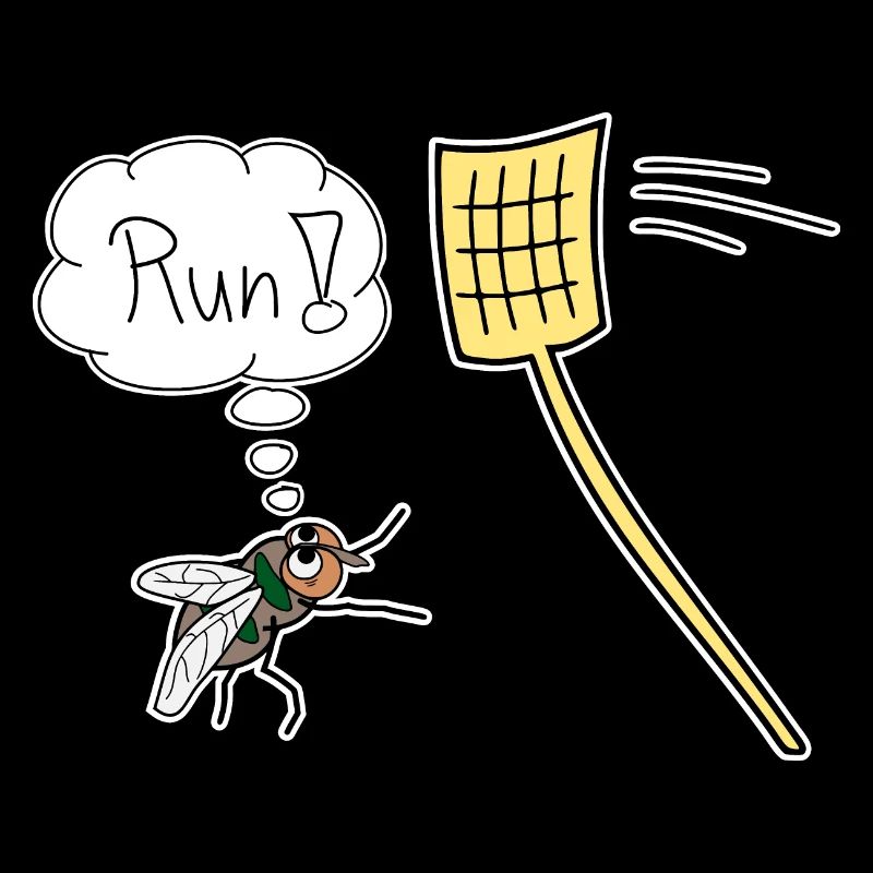 Fly Funny Fly Swatter Funny Vector Nouveau