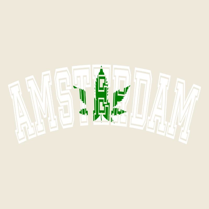 Amsterdam design with cannabis leaf
