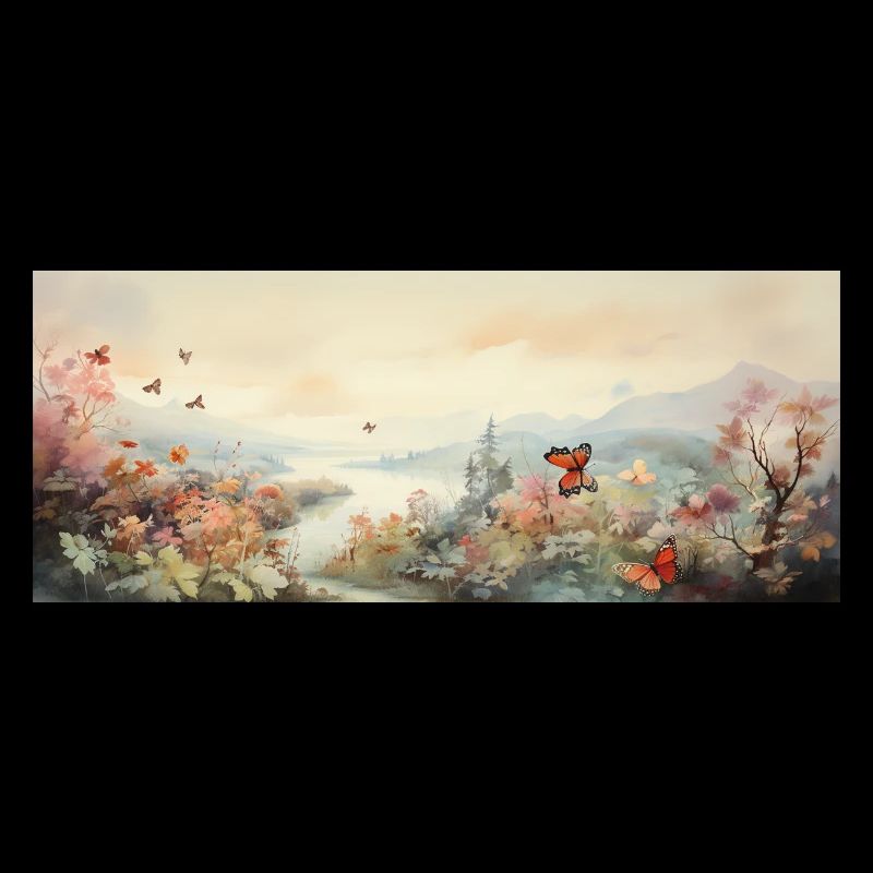 Paysage avec papillon