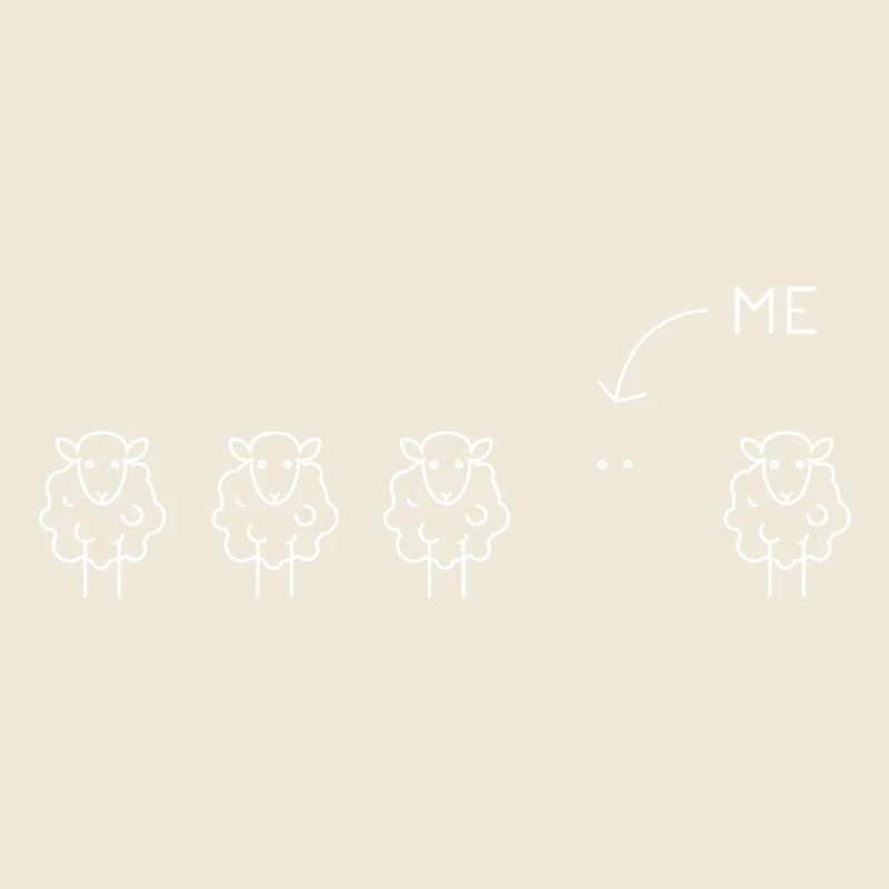 Black Sheep Funny Illustration Statement