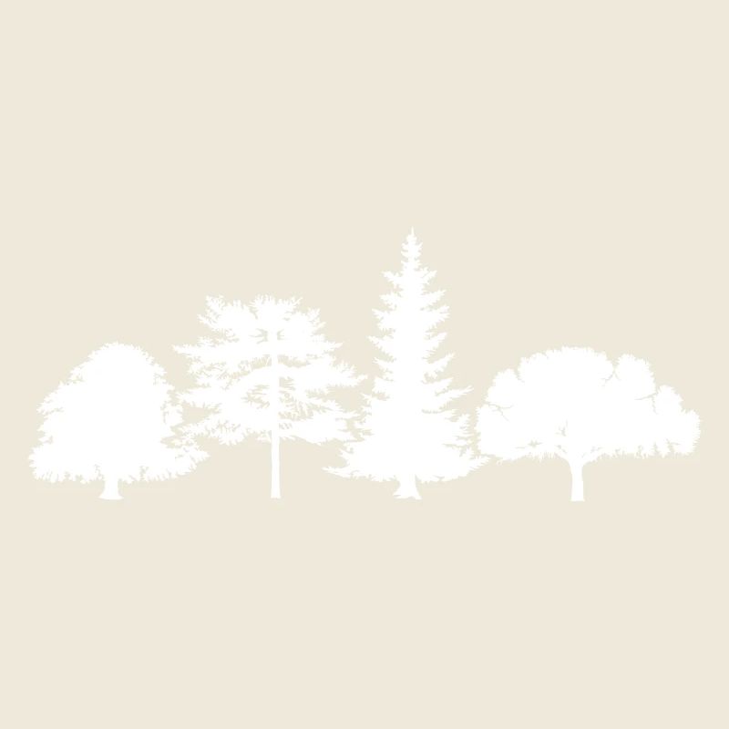 Tree Oak Birch Spruce Mixed Forest Symbol Logo icon