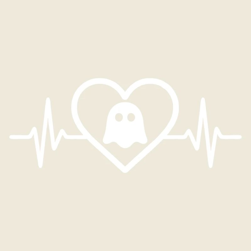 Halloween Ghost Heartbeat Design