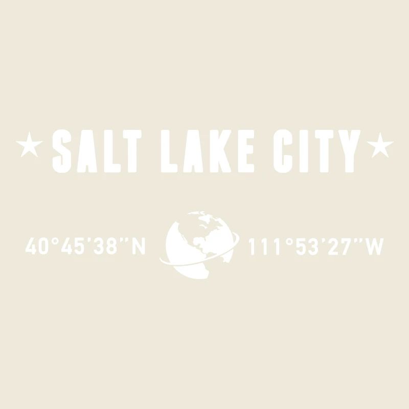 Salt Lake City Utah Coordinates Globe White