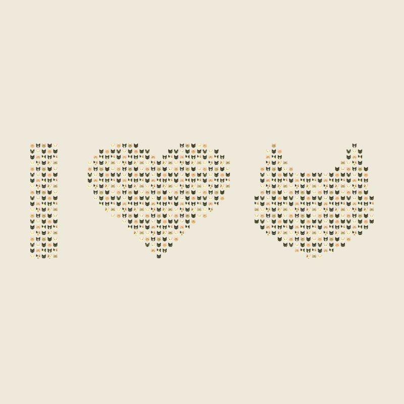 I Heart Cats de petits visages de chat