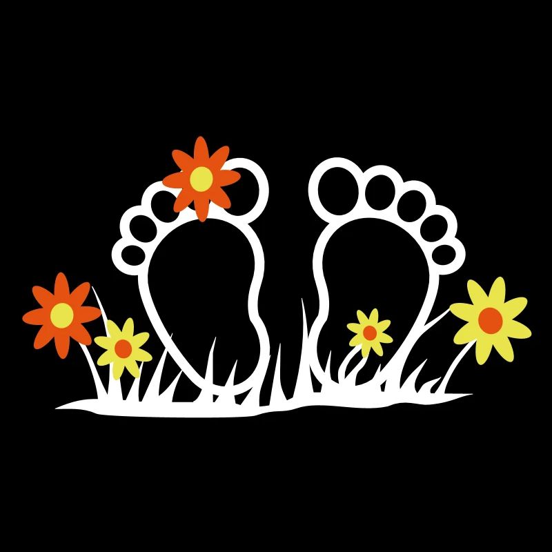Orteils avec des fleurs, flower power