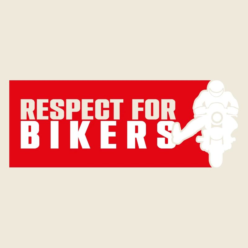 Respect Bikers on Red Background