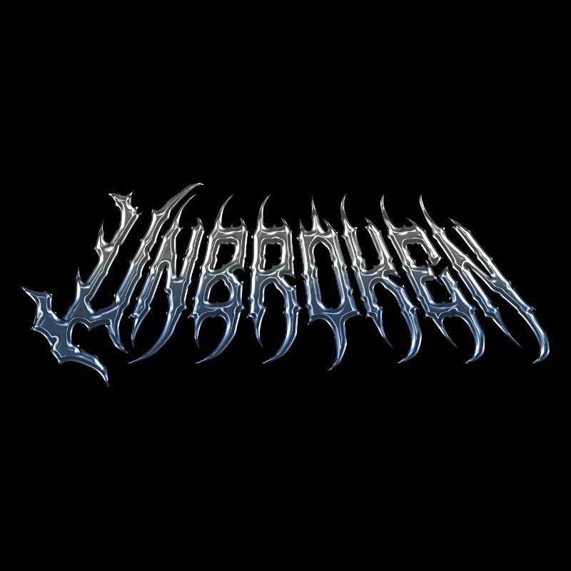 Unbroken - cold metal chrome text