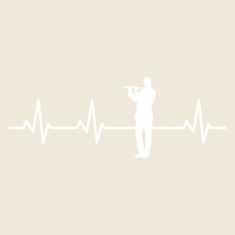 Flute player pulse line ECG