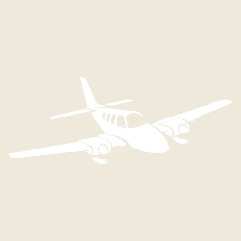 Minimalist propeller plane silhouette
