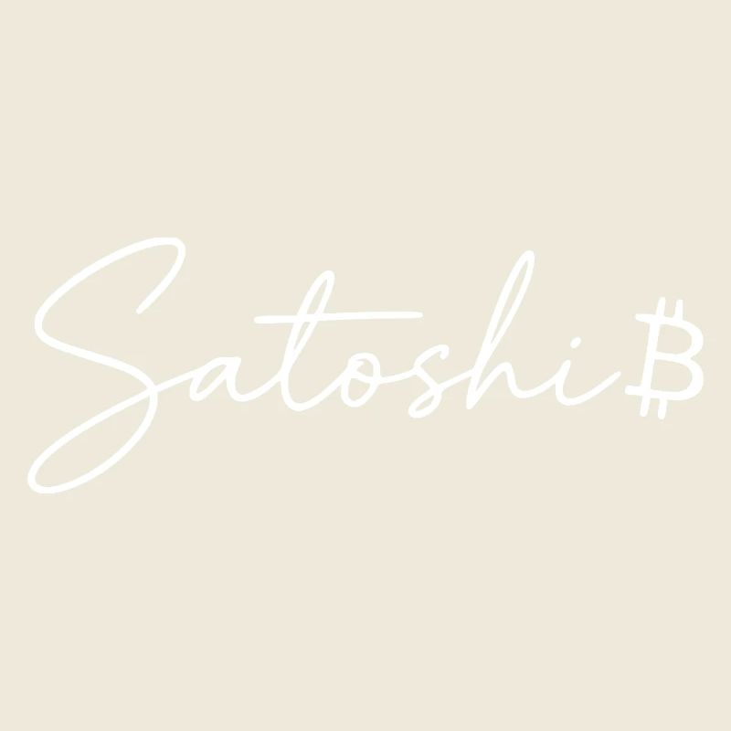 Satoshi Schriftzug Bitcoin Symbol Script Crypto