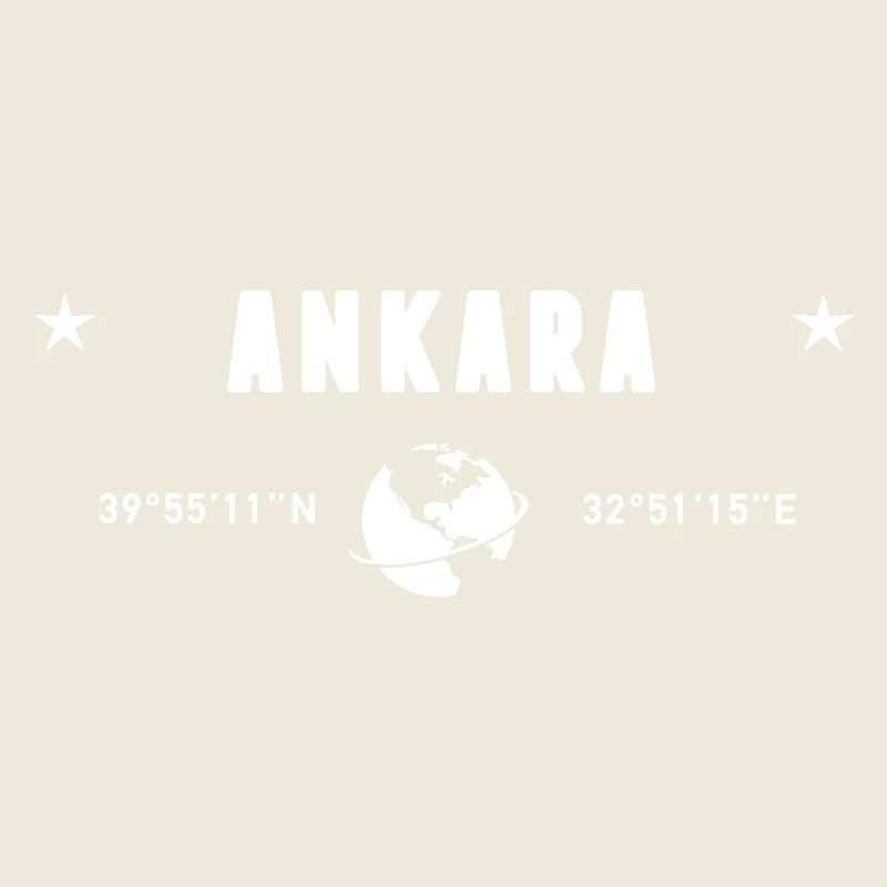 Ankara Turkey Coordinates Planet Earth White